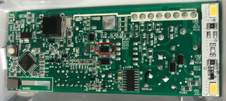 vue du circuit imprimé du thermostat...